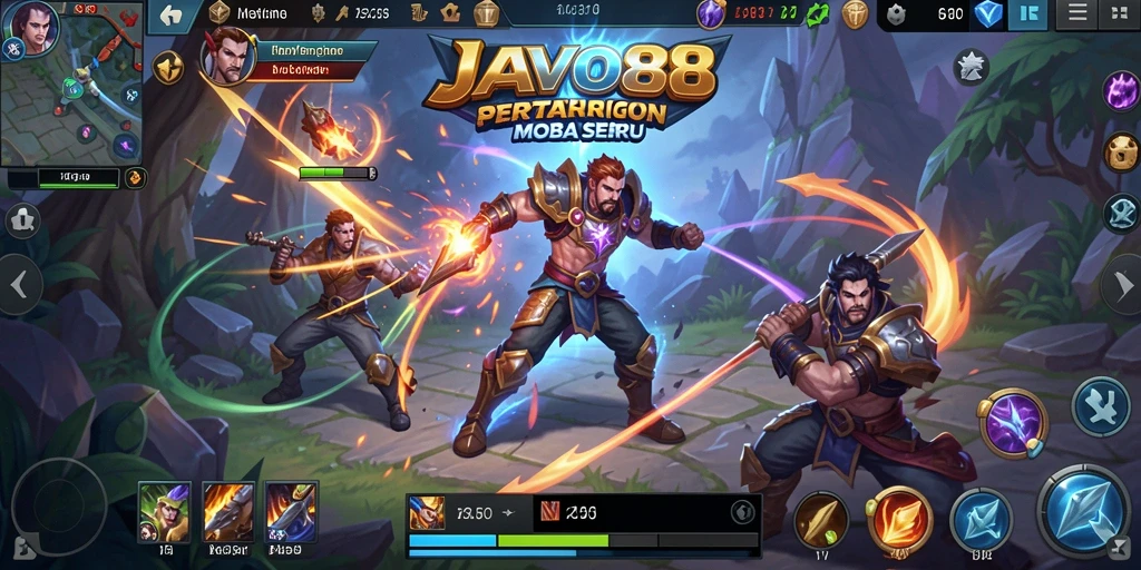 Tangkapan layar menunjukkan pertarungan epik di arena JAVO88.