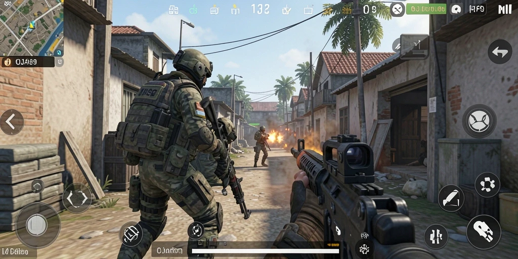Screenshot OJA89 menampilkan pertempuran TPS yang intens di arena.