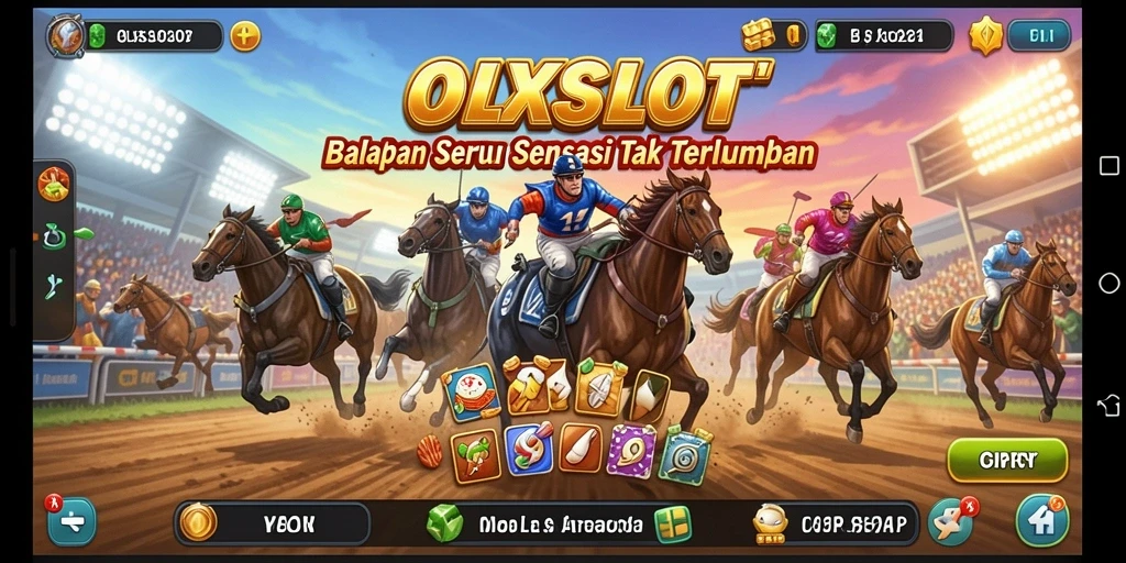 Tampilan gameplay balapan yang mendebarkan dan menantang dari OLXSLOT.